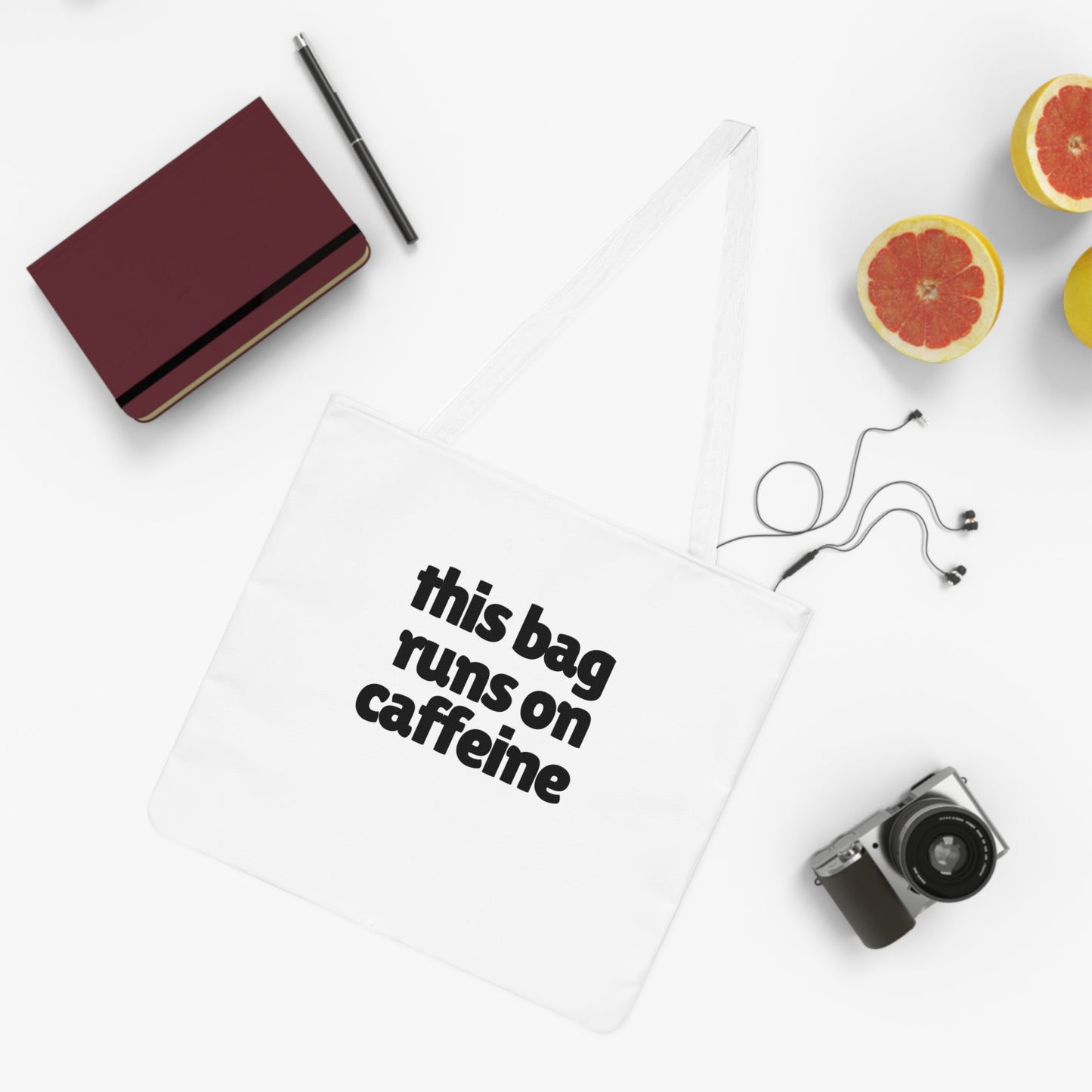 This Bag Runs On Caffeine Shoulder Tote Bag